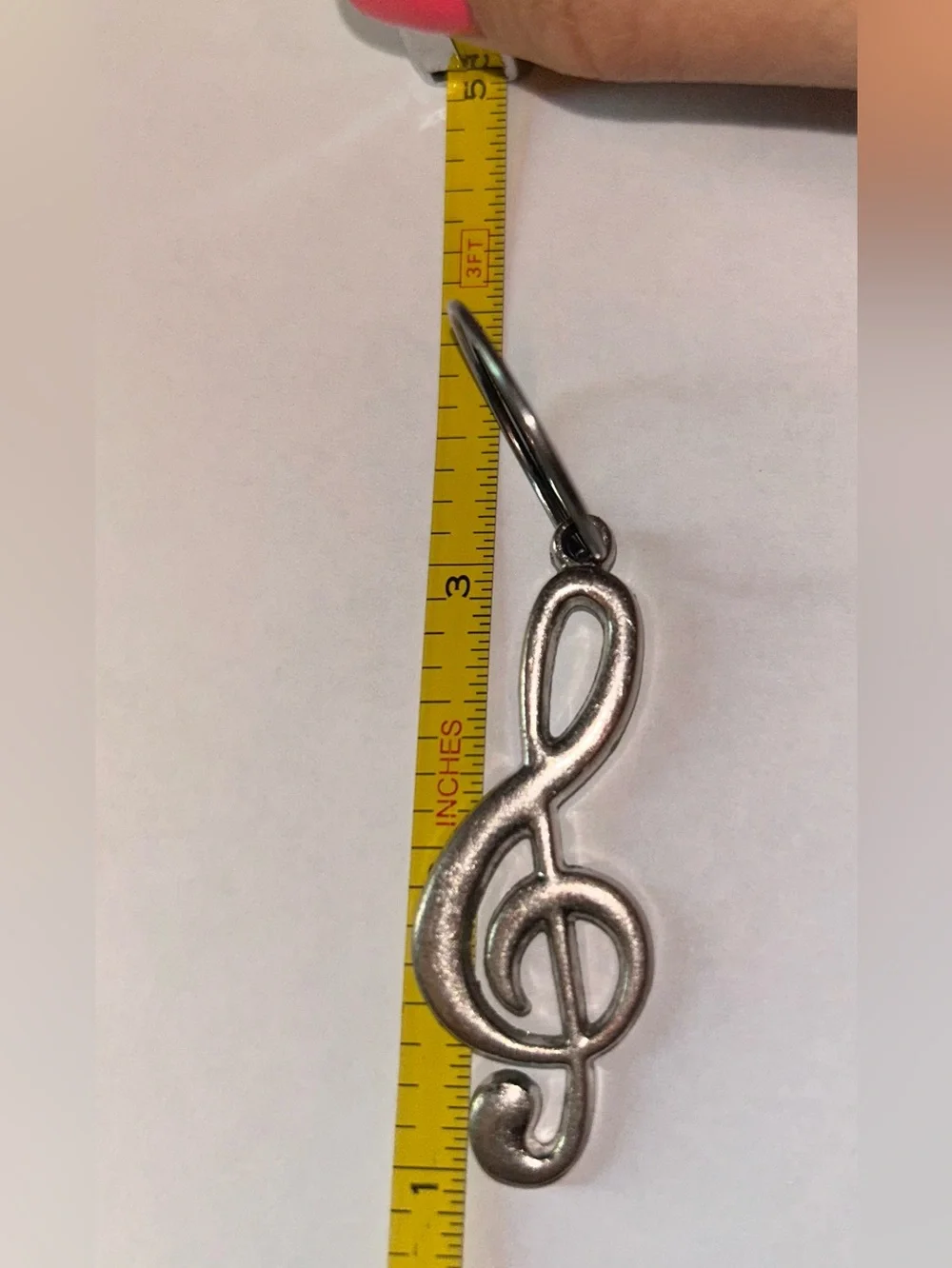 Silver Treble Clef Key Chain